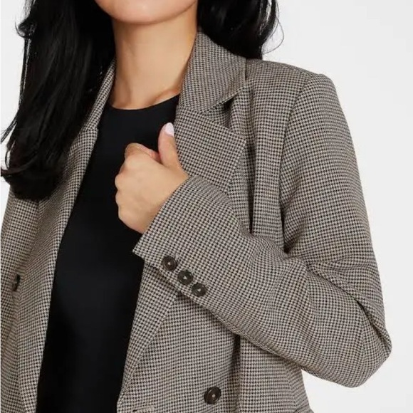Women's Brown Patterned Blazer - Picture 4 of 5